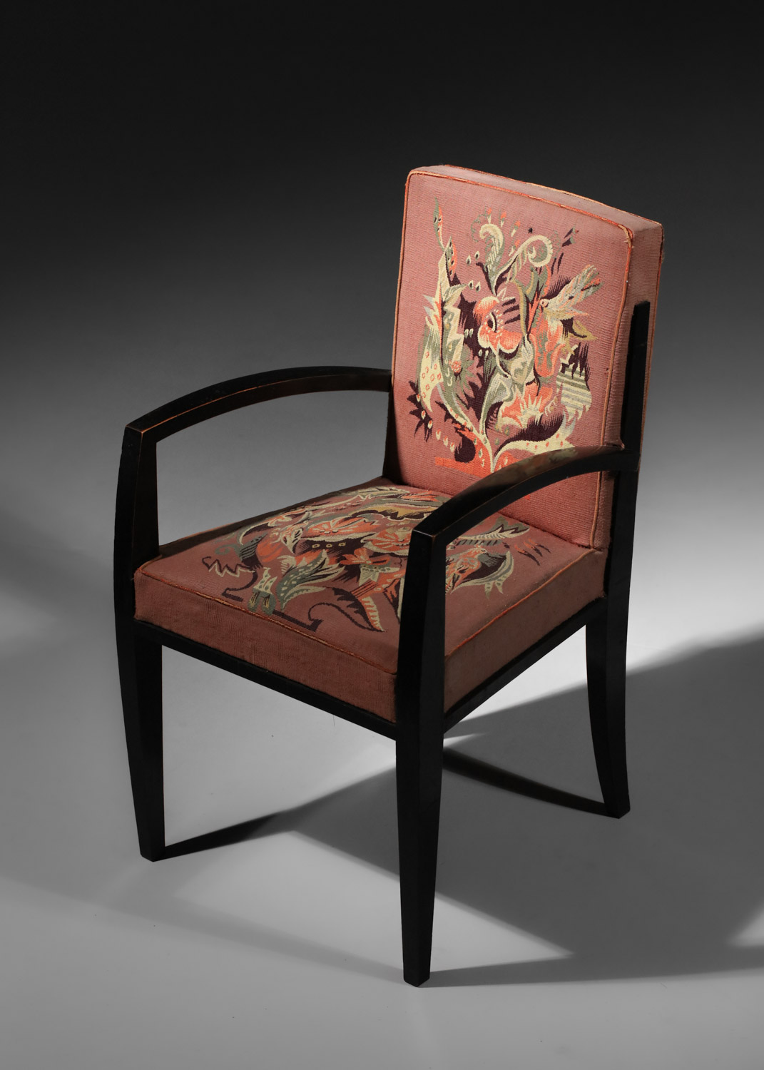 4 fauteuils et 2 chaises art déco tapisserie d'Aubusson maison Dominique André Domin et Marcel Genevrière - I289