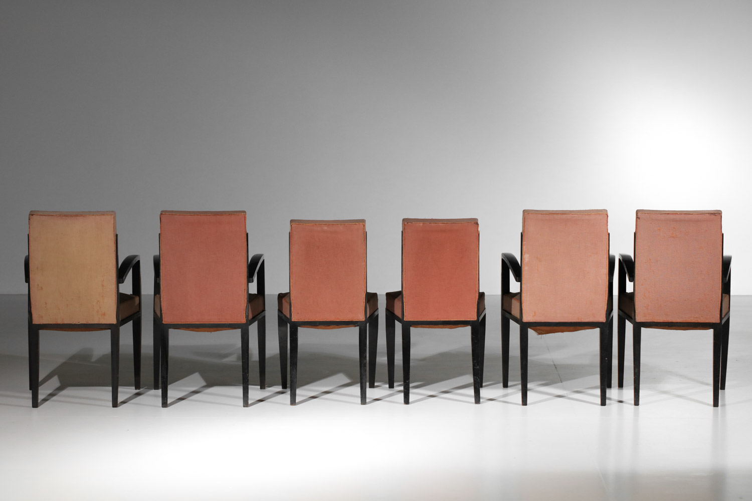 4 fauteuils et 2 chaises art déco tapisserie d'Aubusson maison Dominique André Domin et Marcel Genevrière - I289