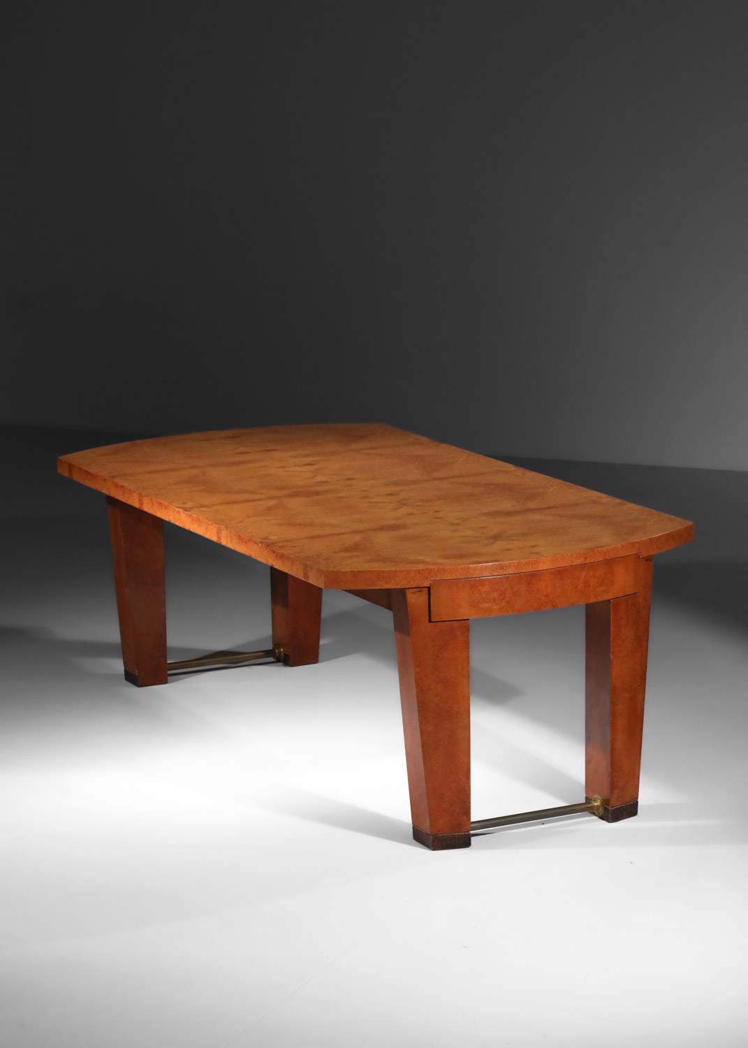 table de salle à manger et 8 chaises andré sornay en loupe d'amboine des années 30 art déco - G582 - G583
