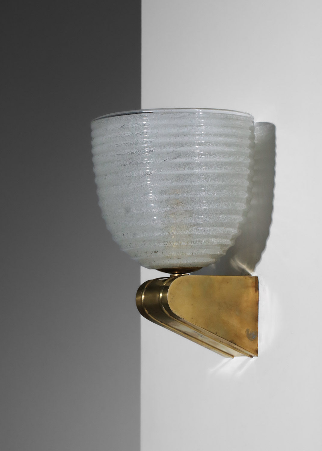 paire d'appliques en verre pulegoso italiennes années 50 - I604