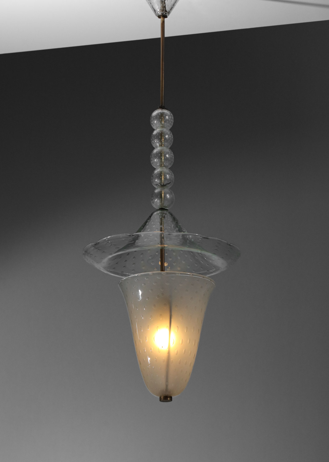 lustre lanterne italien en verre de murano des années 40 50 I186