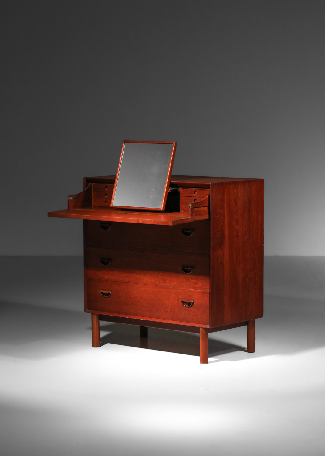 commode coiffeuse danoise par peter hvidt et orla molgaard scandinave en teck - D442