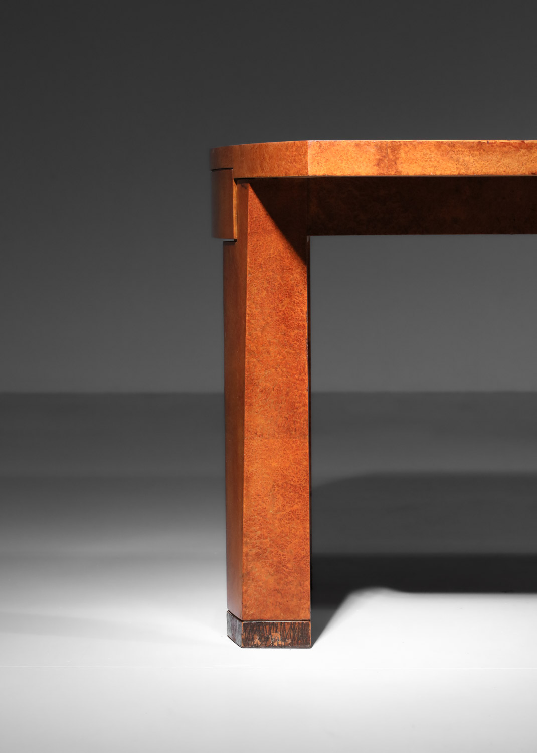 table de salle à manger et 8 chaises andré sornay en loupe d'amboine des années 30 art déco - G582 - G583