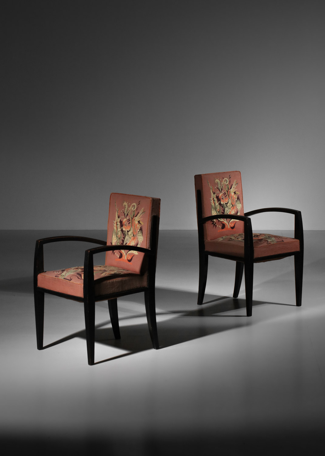 4 armchairs and 2 art deco chairs Aubusson tapestry by Dominique André Domin and Marcel Genevrière - I289 - Image 12