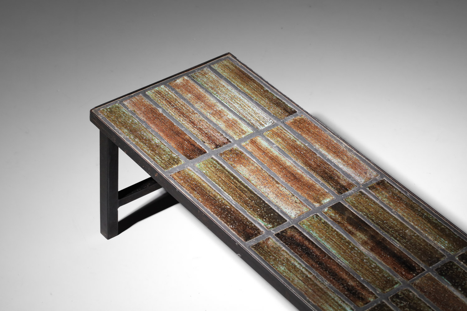 grande table basse en ceramique nicole raude années 60 carreaux J197