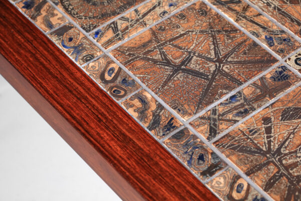 table basse danoise severin hansen en palissandre de rio et porcelaine - J424