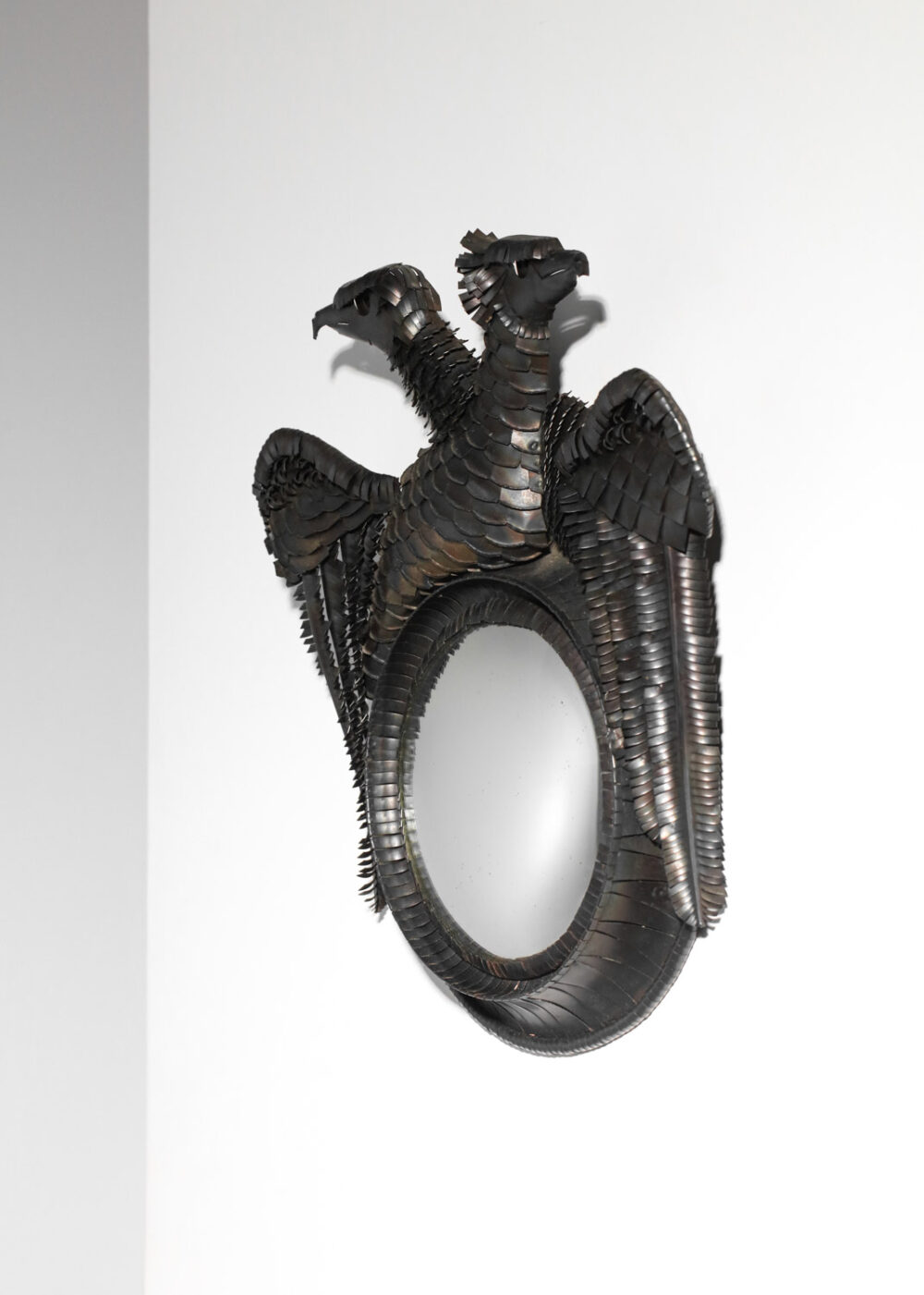 miroir aigle leon masson feuille de metal à patine noir I559