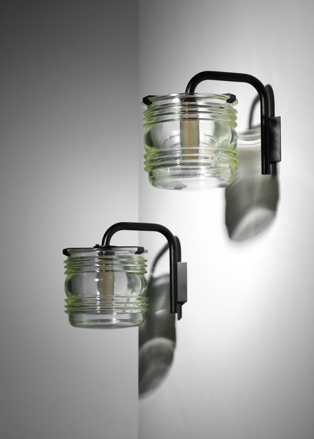 paire d'appliques italiennes tito agnoli en verre années 60 - J319