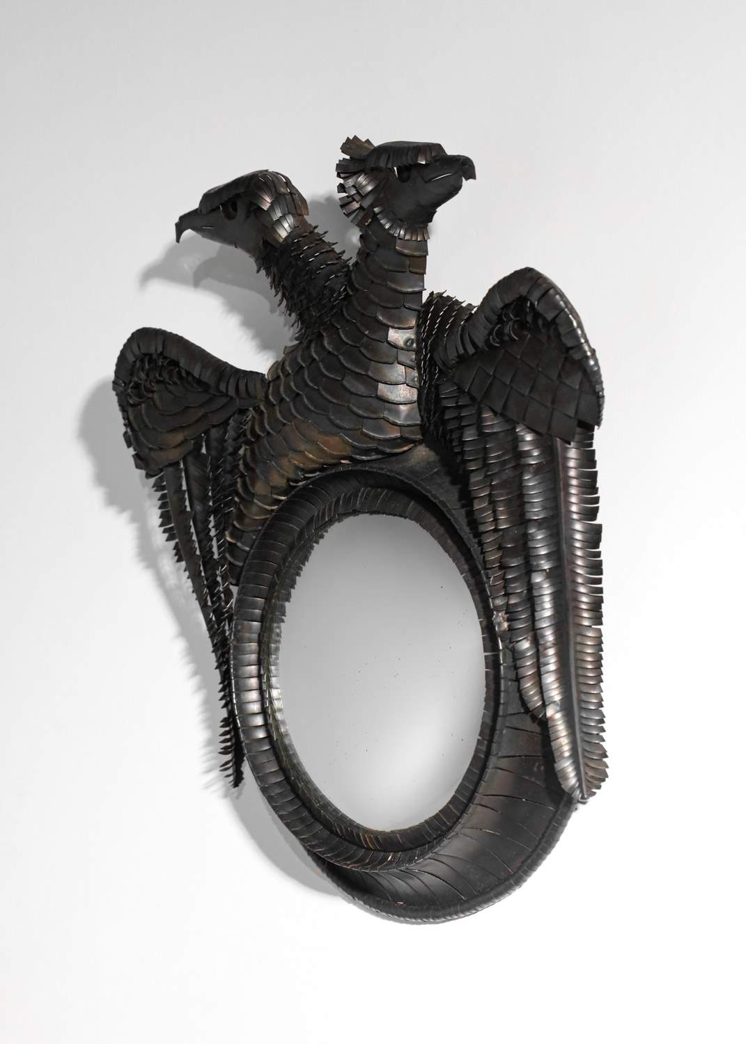 miroir aigle leon masson feuille de metal à patine noir I559
