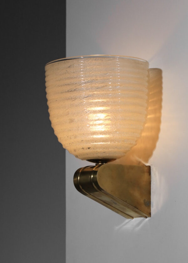 paire d'appliques en verre pulegoso italiennes années 50 - I604