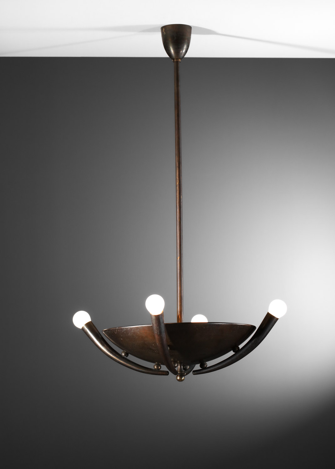 suspension italienne vasque en laiton des années 50 corne - J577