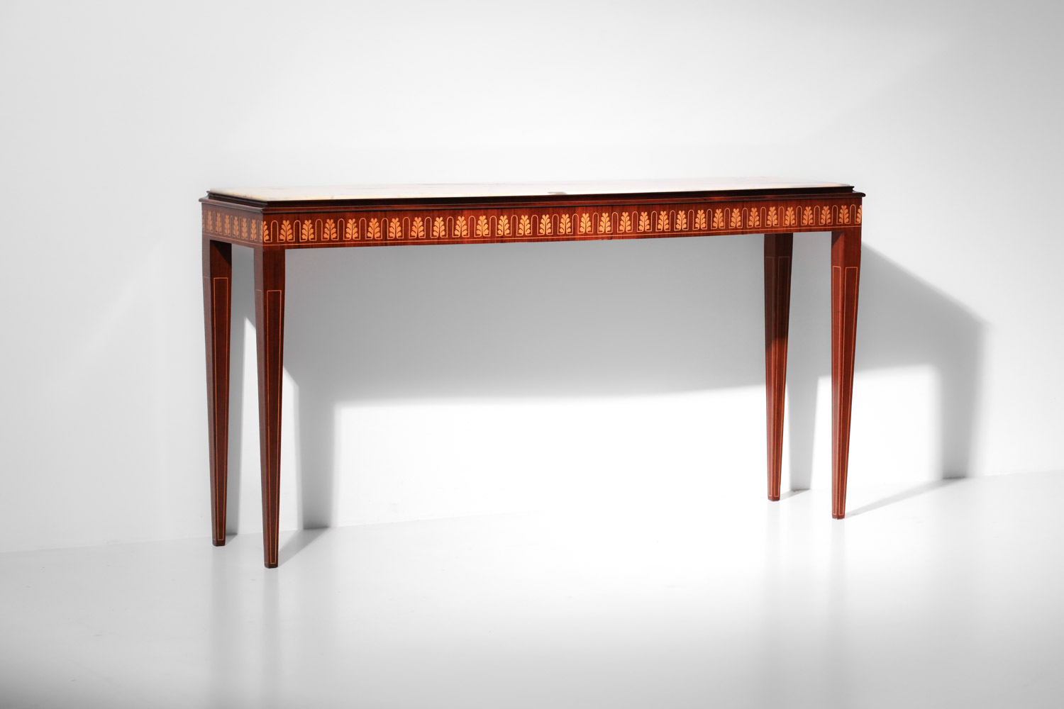 console itaienne attribué à paolo buffa marbre et marqueterie années 50 J327