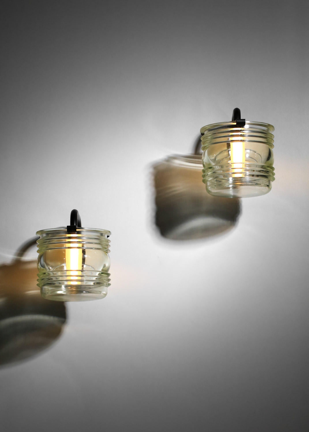 paire d'appliques italiennes tito agnoli en verre années 60 - J319