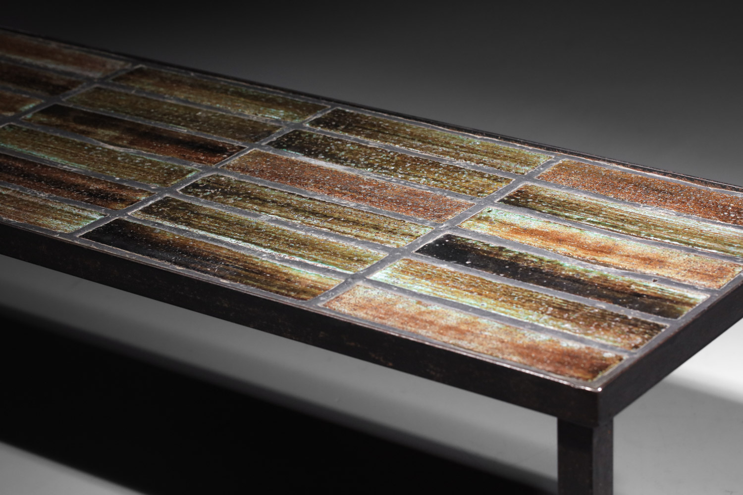 grande table basse en ceramique nicole raude années 60 carreaux J197