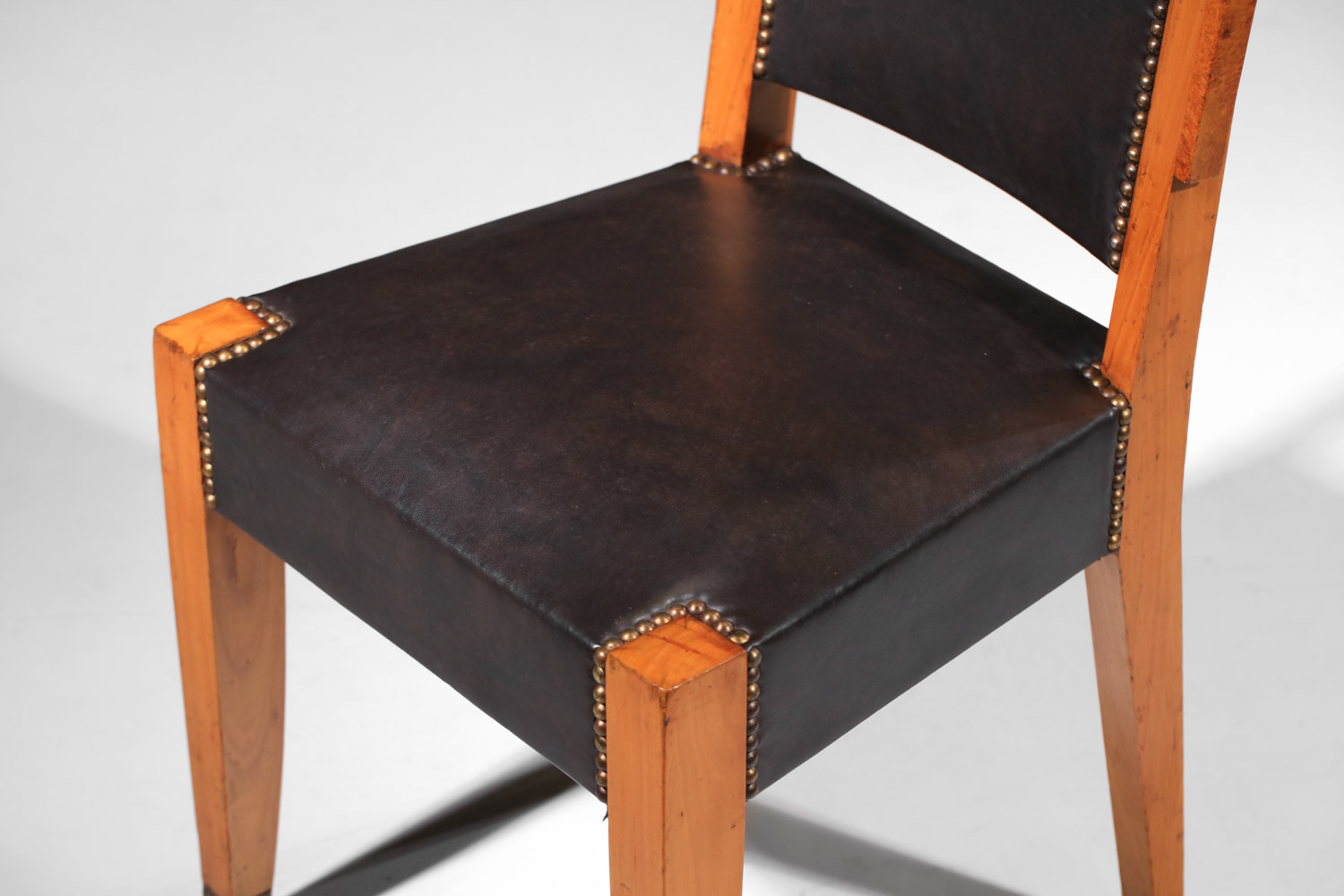 table de salle à manger et 8 chaises andré sornay en loupe d'amboine des années 30 art déco - G582 - G583