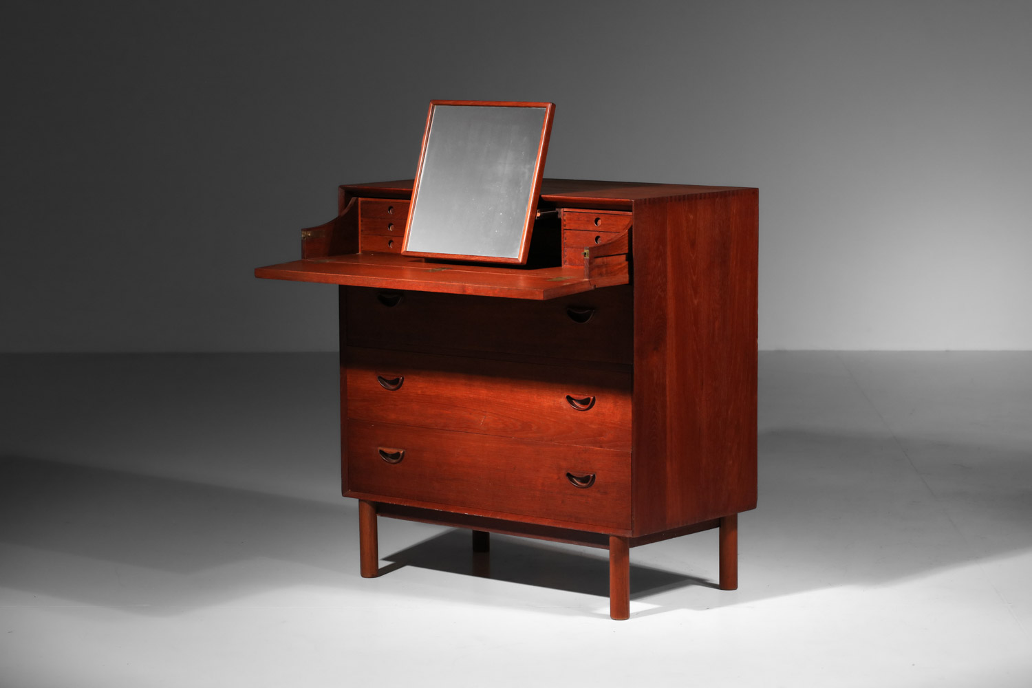 commode coiffeuse danoise par peter hvidt et orla molgaard scandinave en teck - D442
