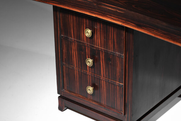 bureau français art déco courbé en ebène de macassar - J389