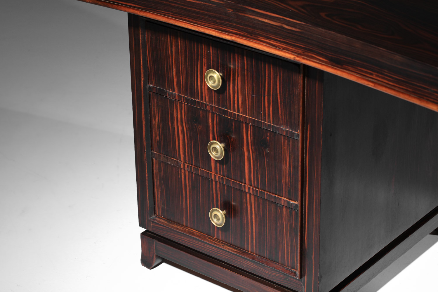 bureau français art déco courbé en ebène de macassar - J389