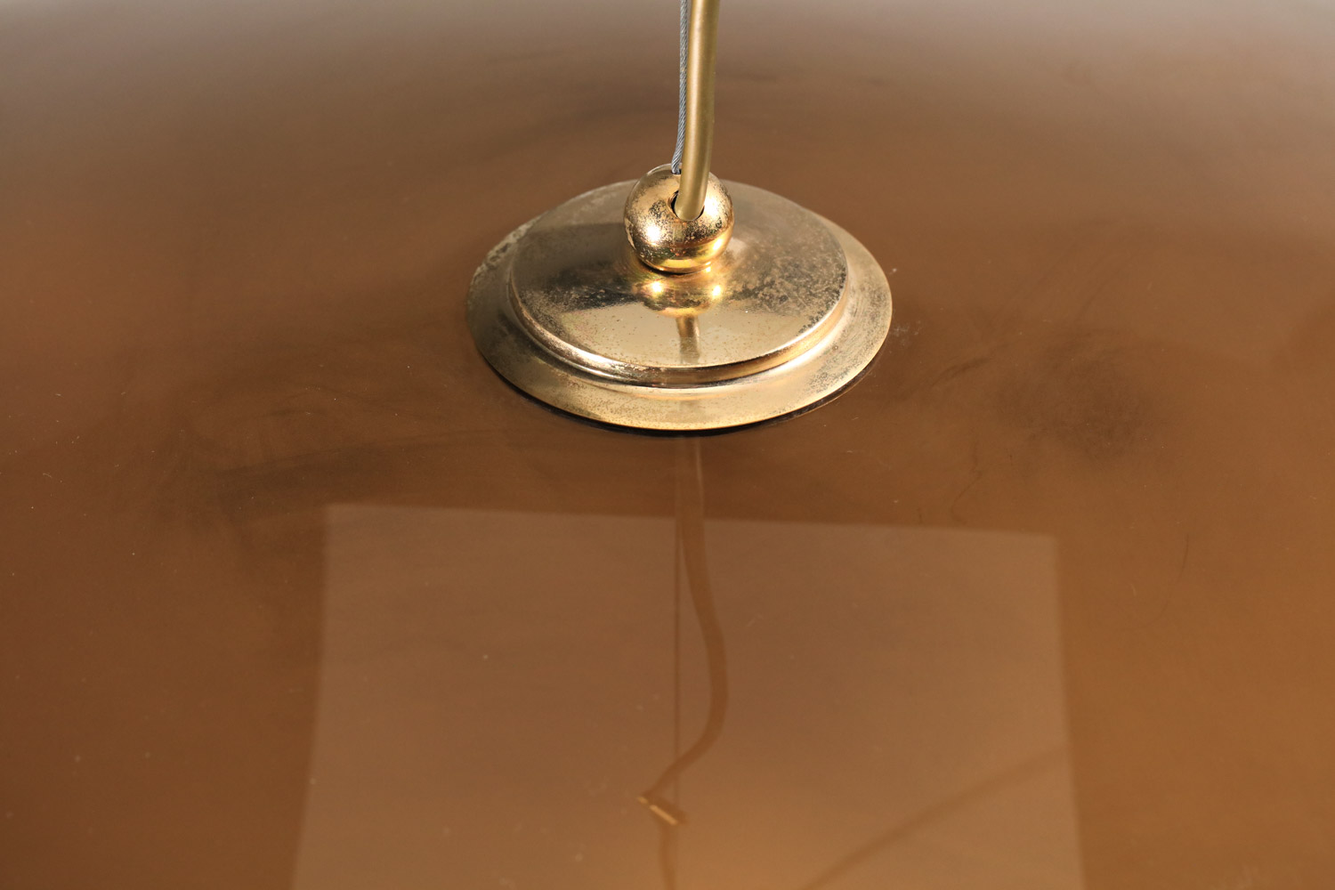 grand lustre italien soucoupe en verre fumé des années 70 - J138