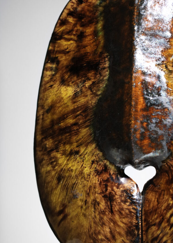 grande lampe en céramique émaillée coléoptère zoomorphe non identifiée - J029