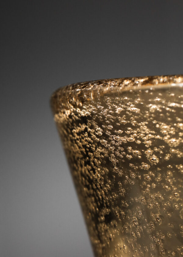 Gand vase evasé Daum Nancy en verre bullé croix de lorraine 1940 - I451