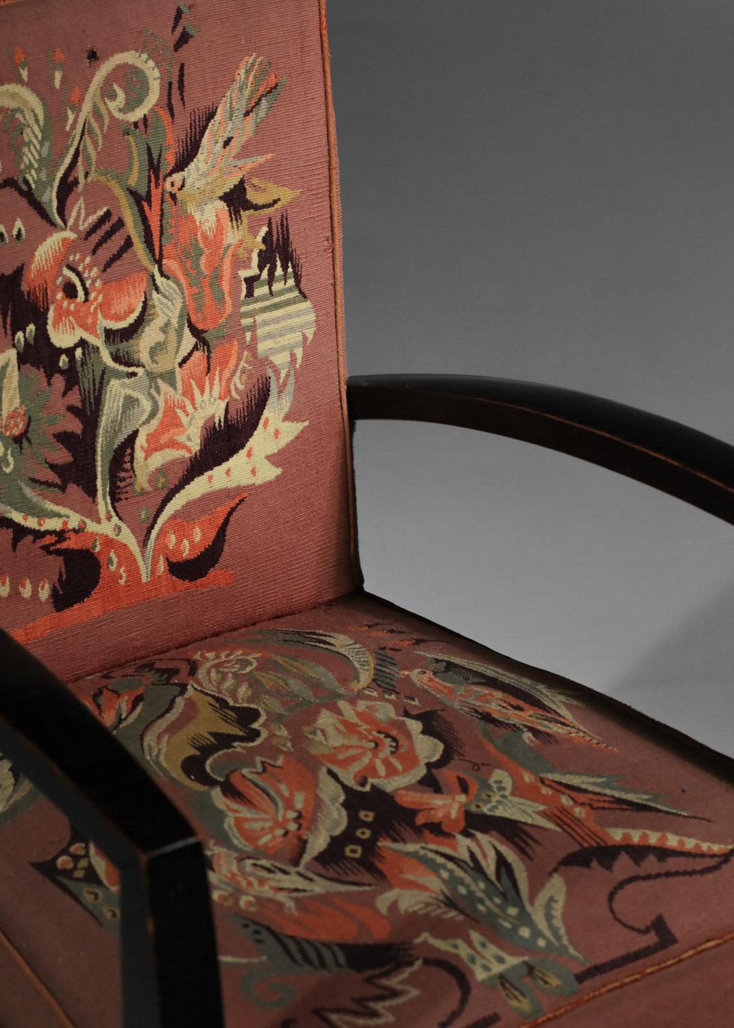 4 armchairs and 2 art deco chairs Aubusson tapestry by Dominique André Domin and Marcel Genevrière - I289 - Image 9