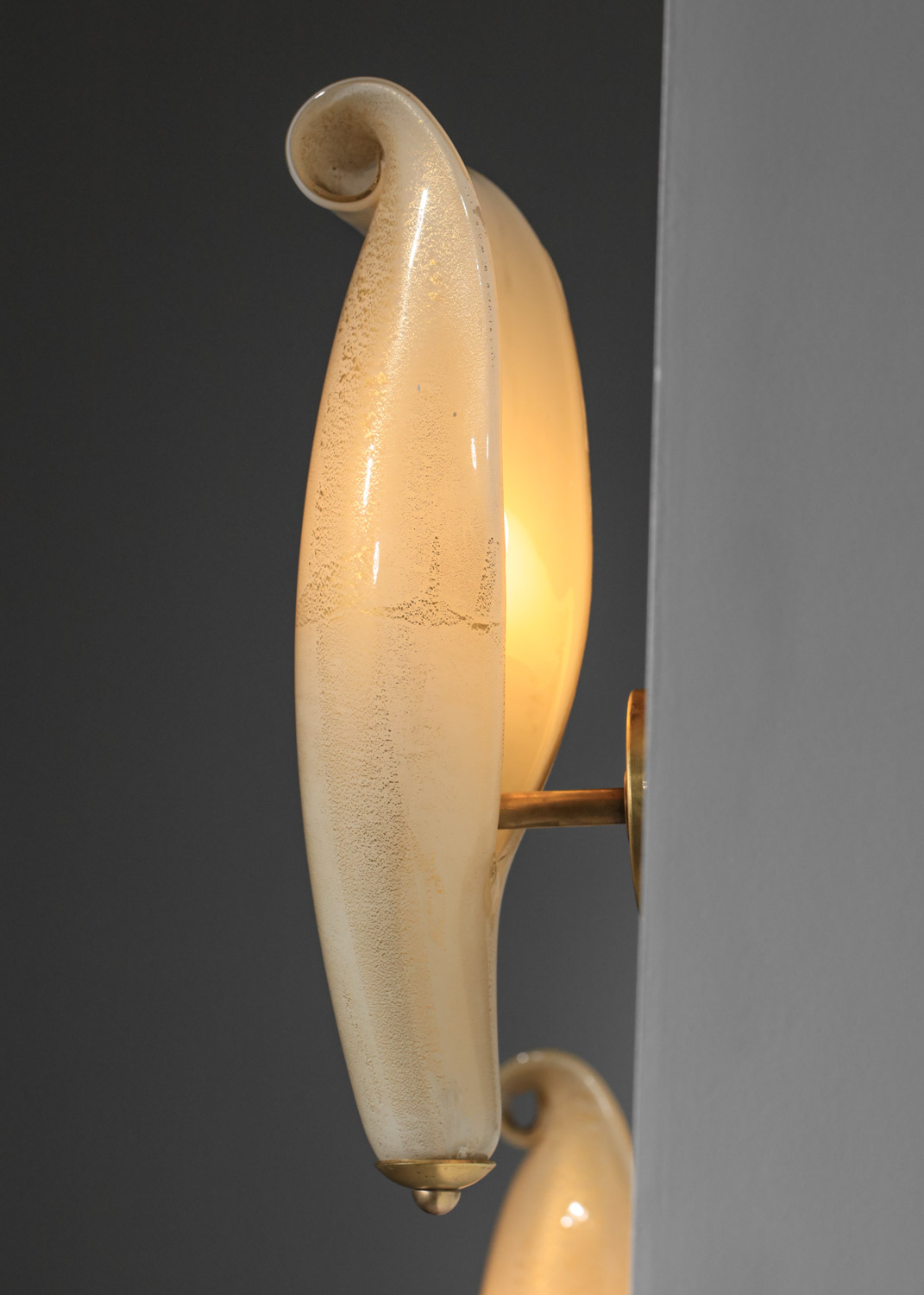 Applique italienne feuille d_or en verre venini attr. tomaso buzzi I127