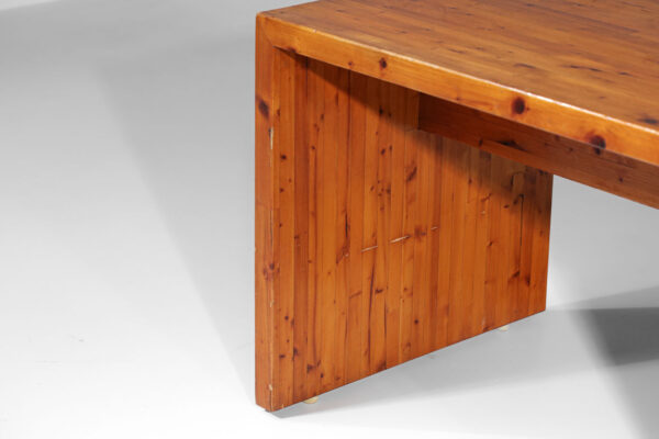 Bureau style Charlotte Perriand pin massif années 60 - G314