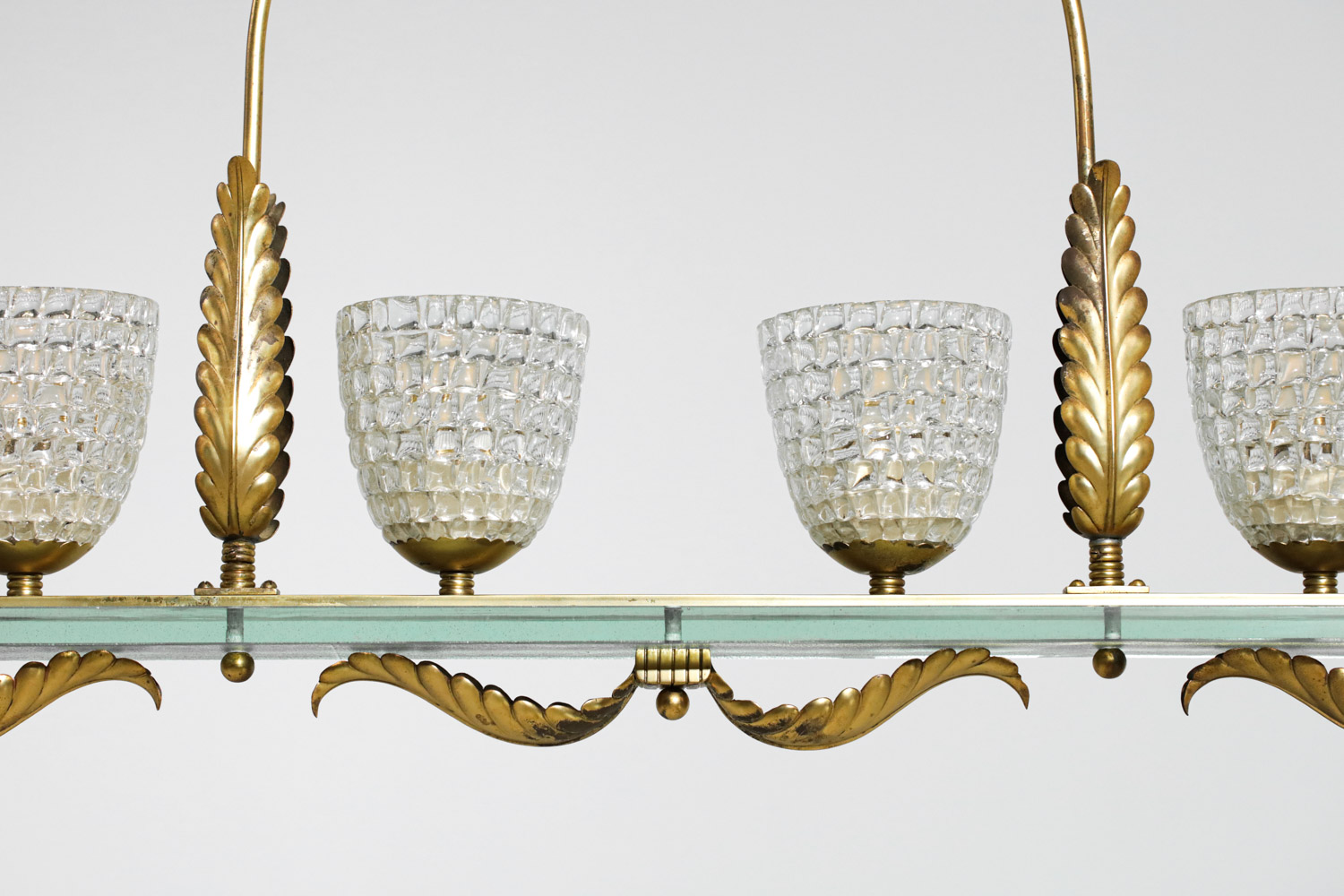 grand lustre italien années 50 6 tulipes en verre Barovier et Toso