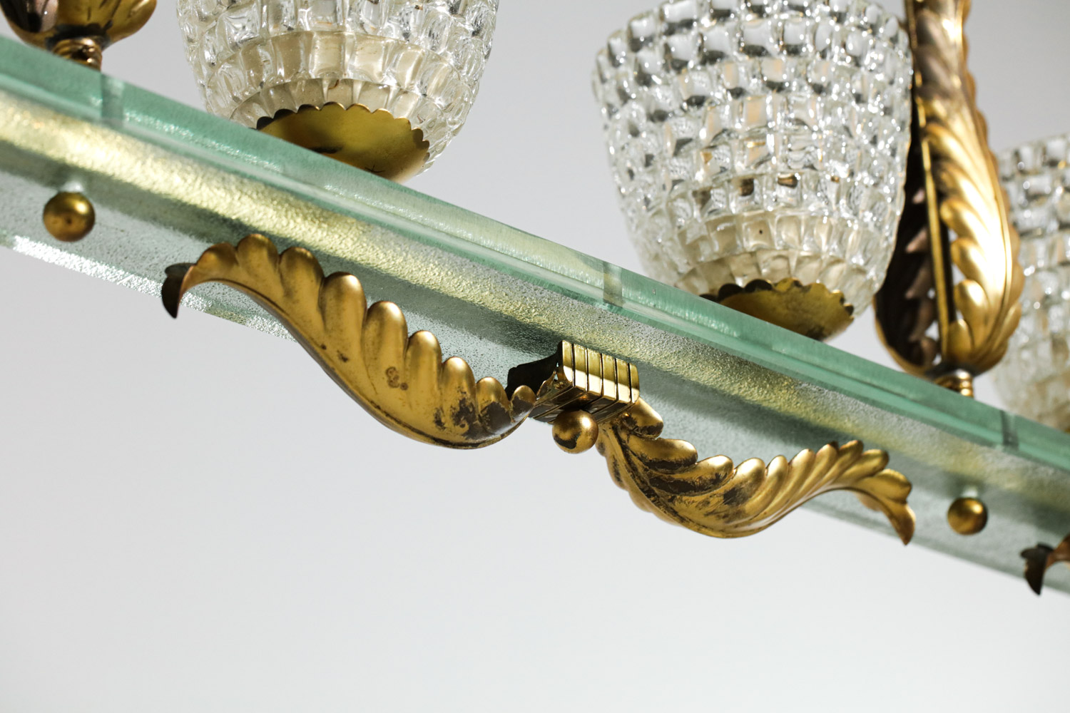 grand lustre italien années 50 6 tulipes en verre Barovier et Toso