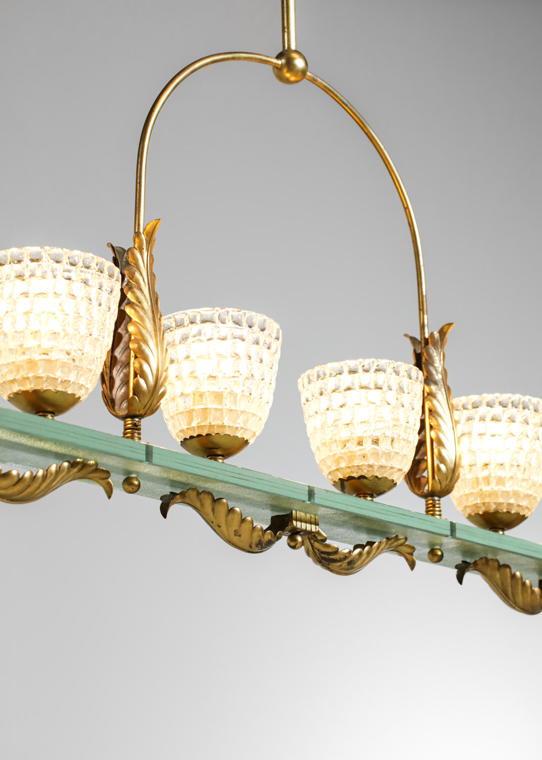 grand lustre italien années 50 6 tulipes en verre Barovier et Toso