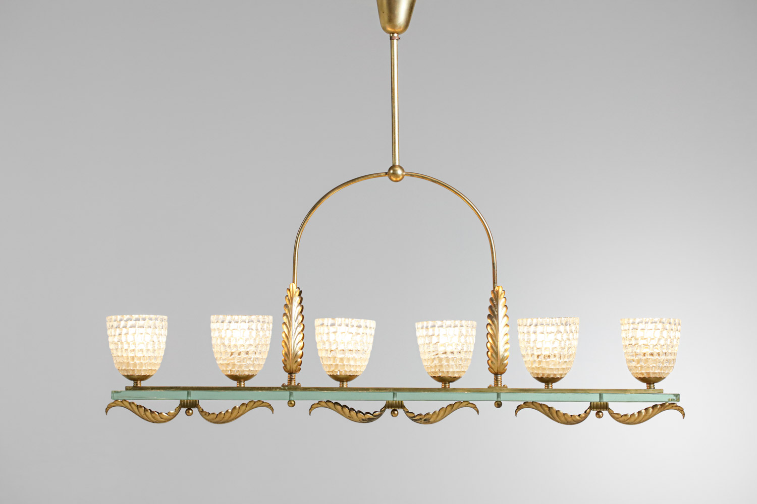 grand lustre italien années 50 6 tulipes en verre Barovier et Toso