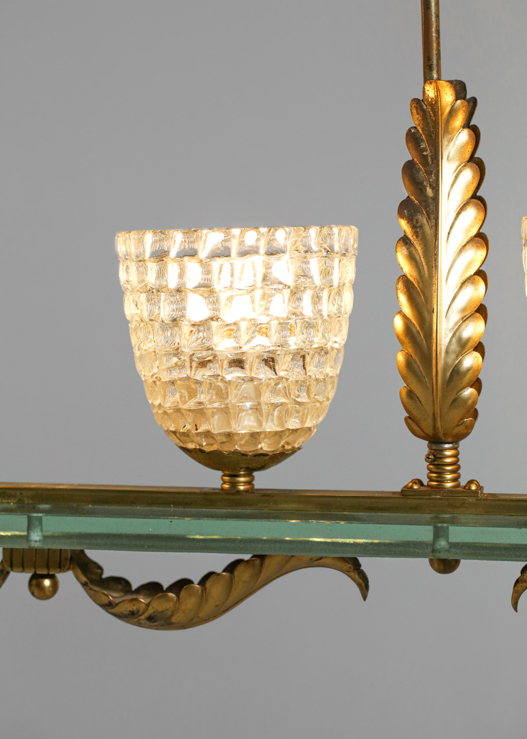 grand lustre italien années 50 6 tulipes en verre Barovier et Toso