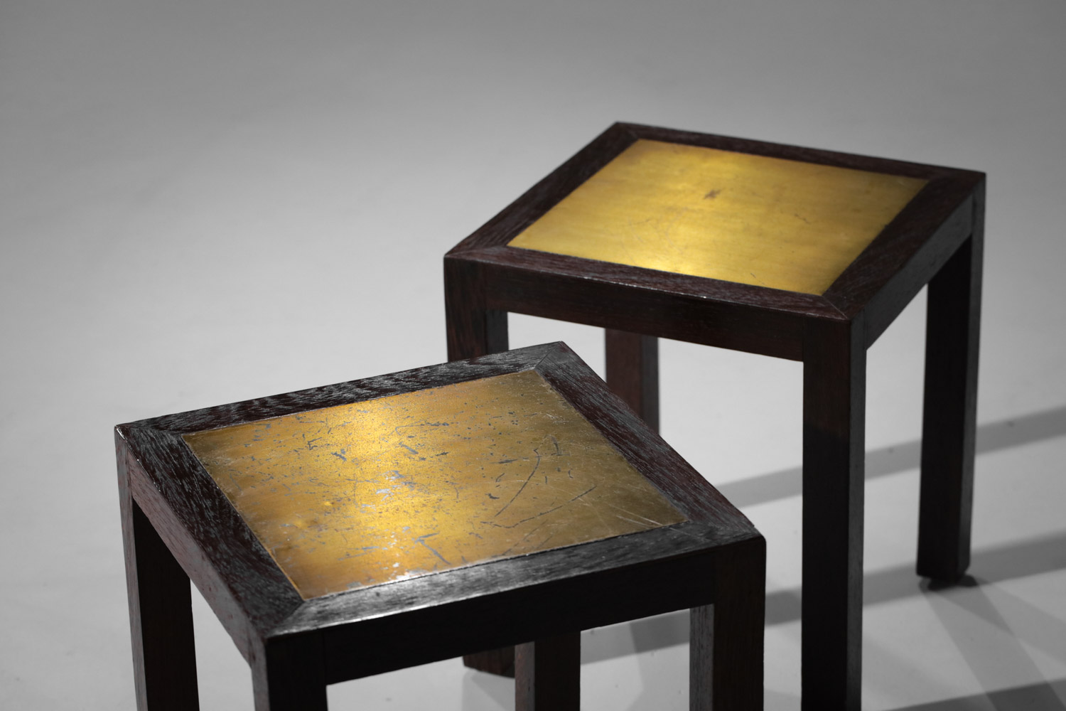Paire de bouts de canapé modernistes années 40 palmier - H086