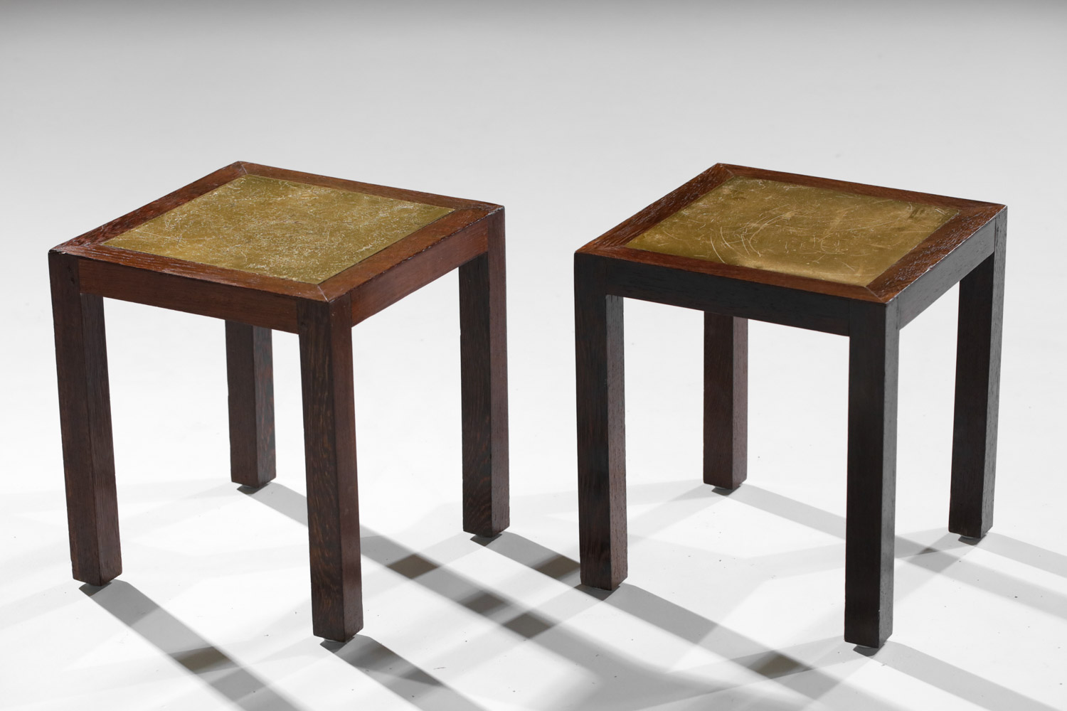 Paire de bouts de canapé modernistes années 40 palmier - H086