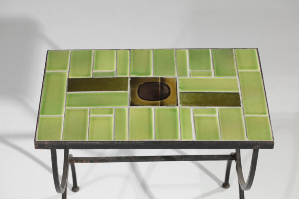 petite table bout de canapé céramique Roger Capron verte Vallauris - H064