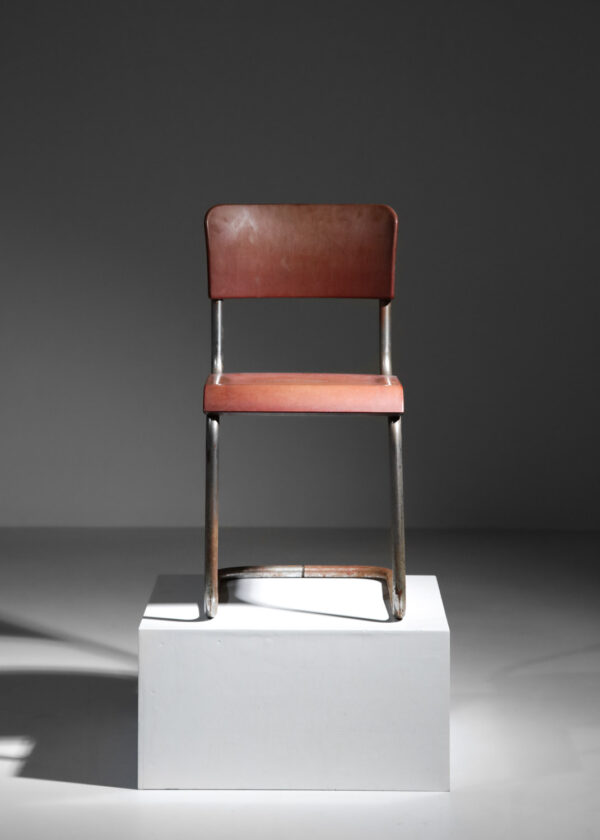 chaise tube chromé et bakélite style René Herbst Marcel Breuer
