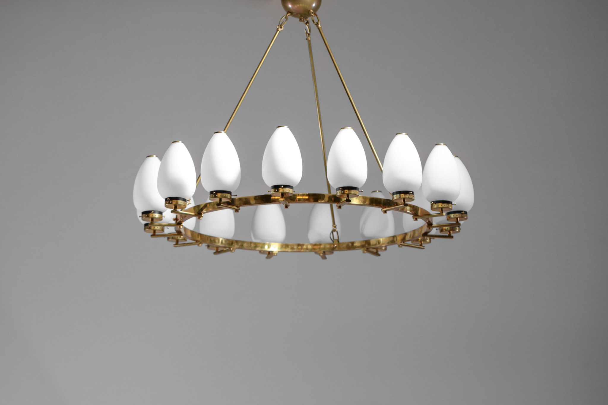Grand lustre italien corona arredoluce arteluce angelo lelli