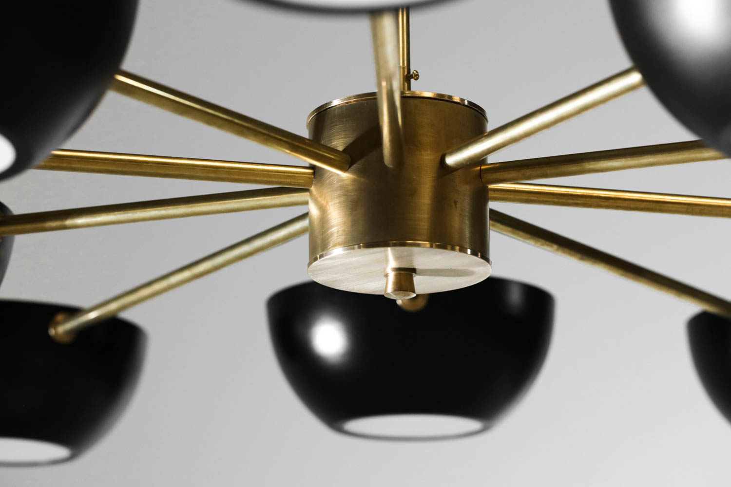 Grand lustre moderne italien 10 branches style Gino Sarfatti noir Gaia - EL113 bis