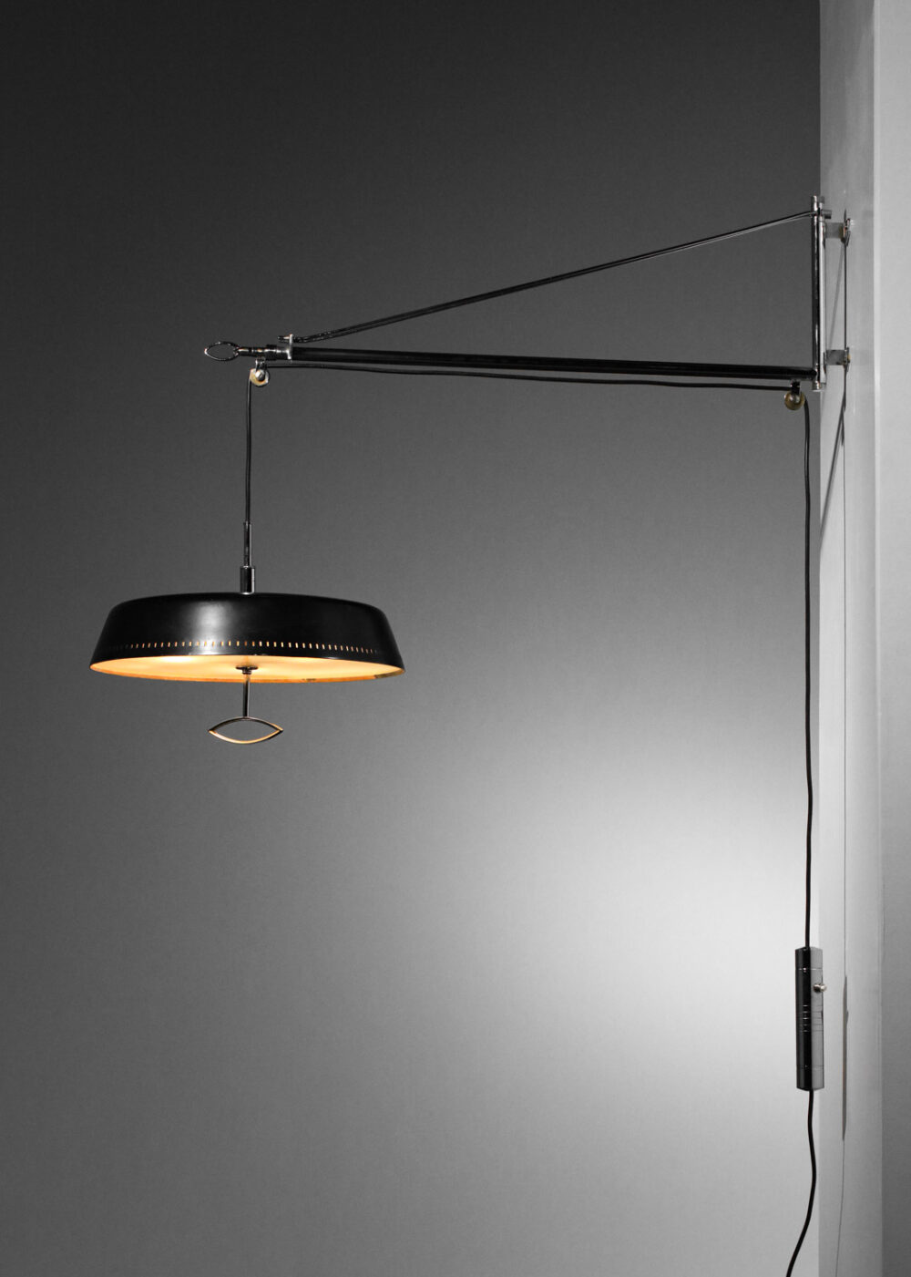 Grande applique potence télescopique stilnovo années 50 chromée - G644