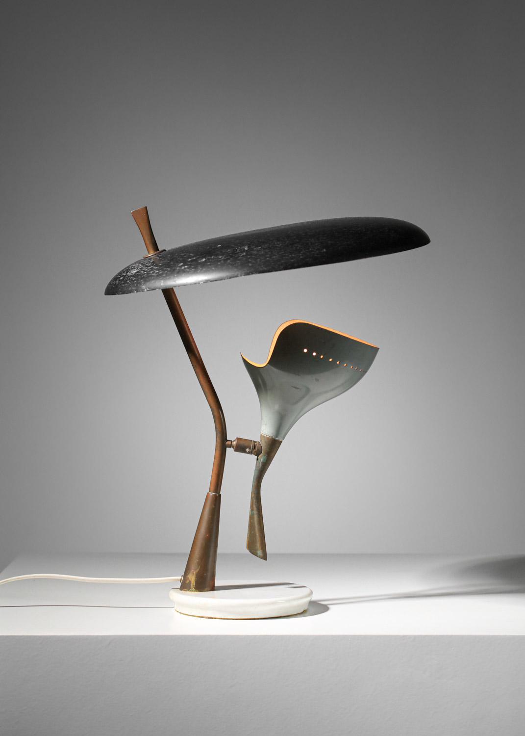 Lampe de table stillux italienne des années 60 grise et noire - G718
