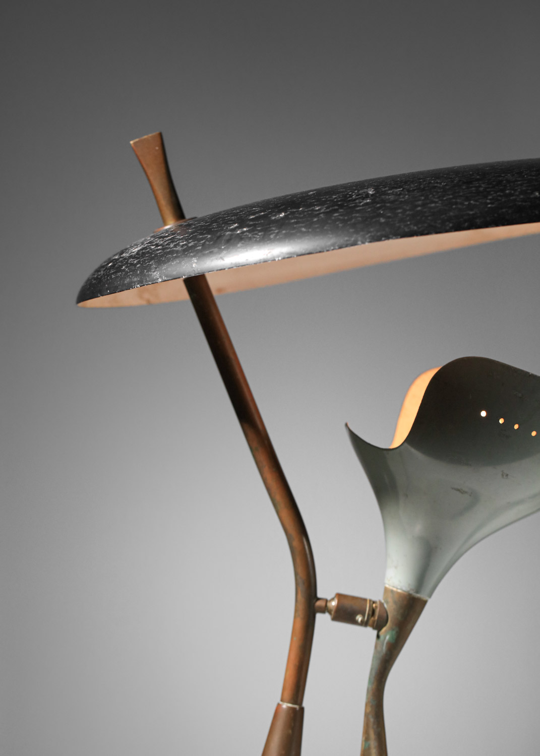 Lampe de table stillux italienne des années 60 grise et noire - G718