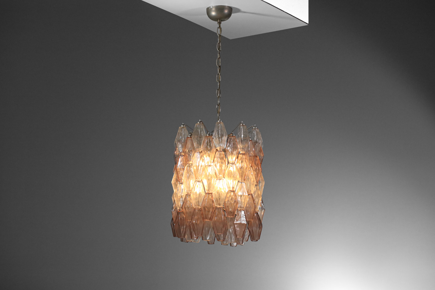Lustre en verre polyhèdres originaux italien venini par Carlo Scarpa années 50 - G515