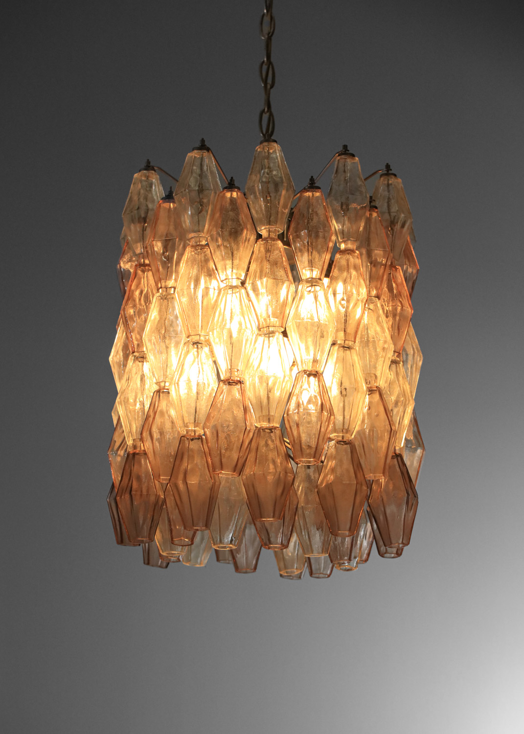 Lustre en verre polyhèdres originaux italien venini par Carlo Scarpa années 50 - G515