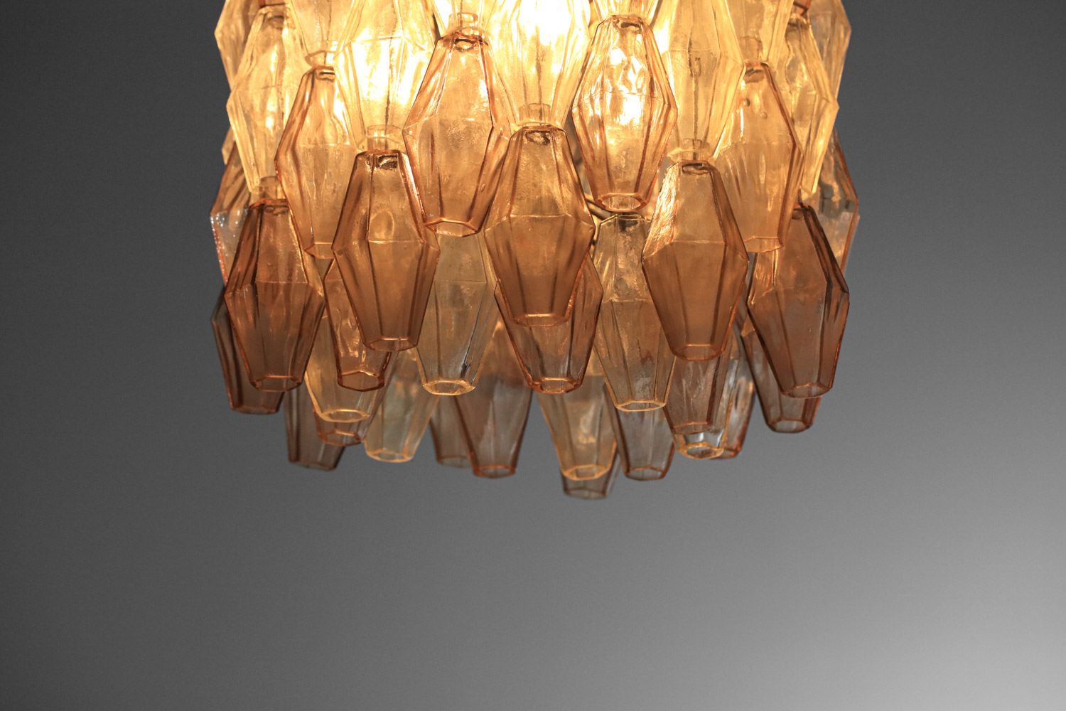 Lustre en verre polyhèdres originaux italien venini par Carlo Scarpa années 50 - G515