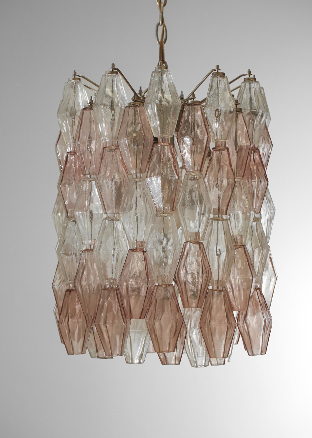 Lustre en verre polyhèdres originaux italien venini par Carlo Scarpa années 50 - G515