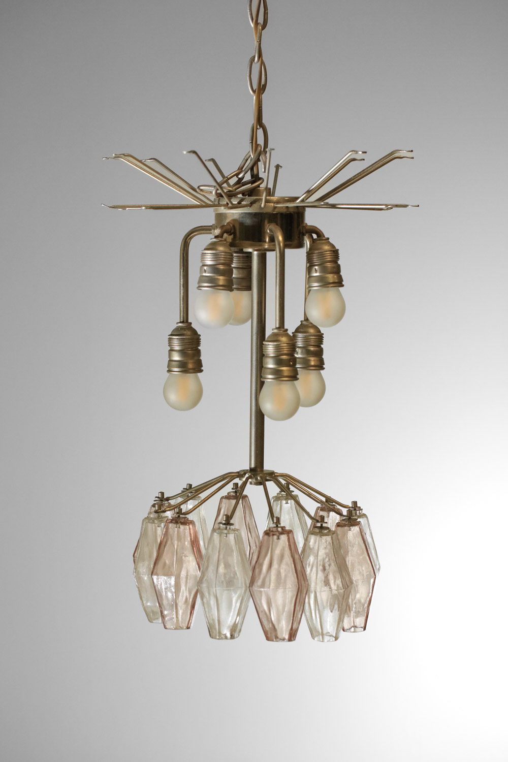 Lustre en verre polyhèdres originaux italien venini par Carlo Scarpa années 50 - G515
