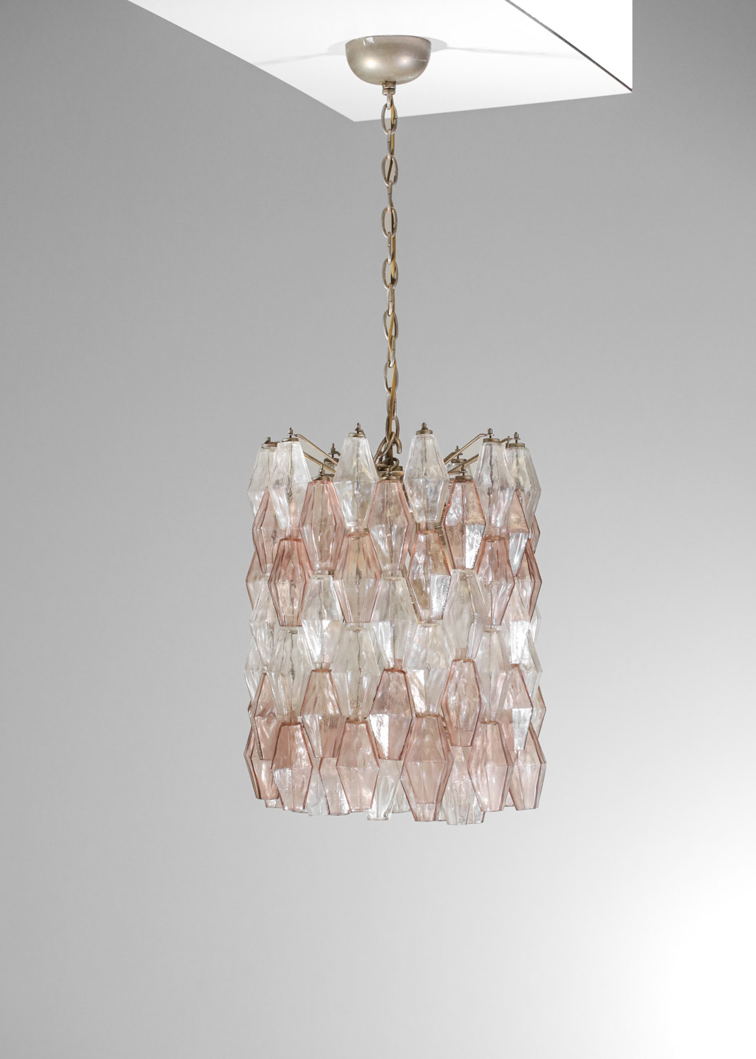 Lustre en verre polyhèdres originaux italien venini par Carlo Scarpa années 50 - G515