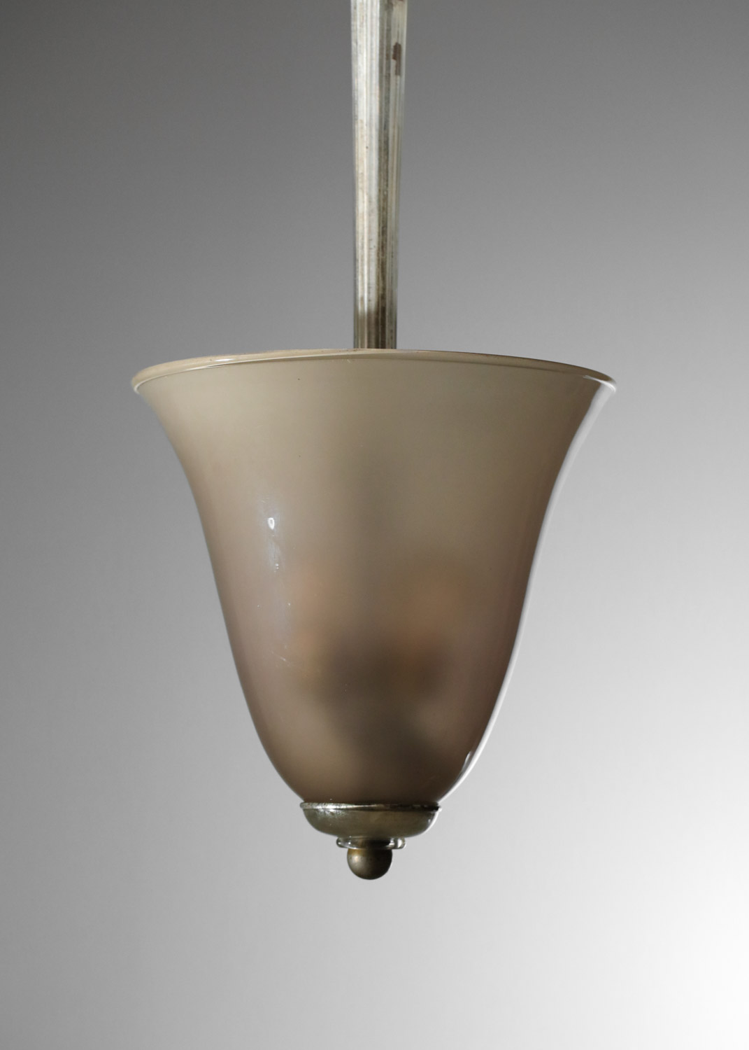 Lustre italien venini verre de murano années 30 40 en verre miroir oxydé patiné cloche I126