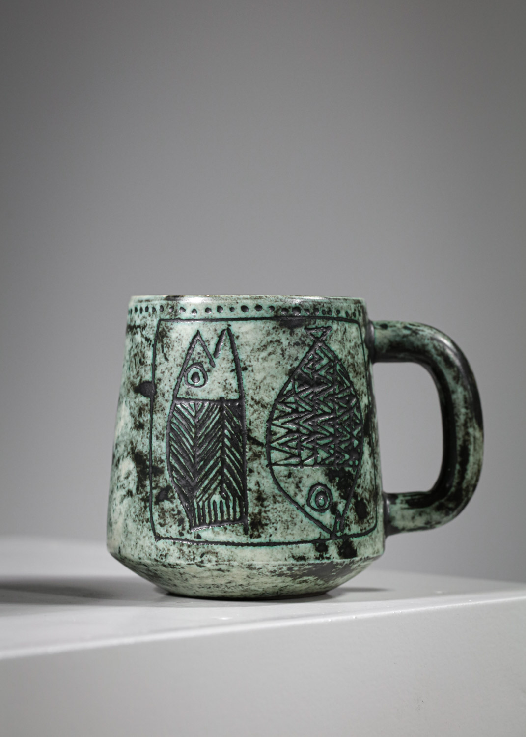 Mugs céramique Jacques blin vert années 50